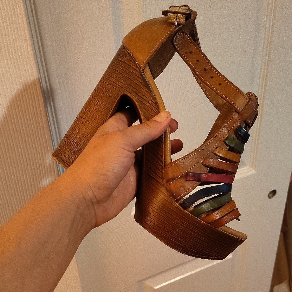 Multicolor Strappy Platform Sandals - image 4